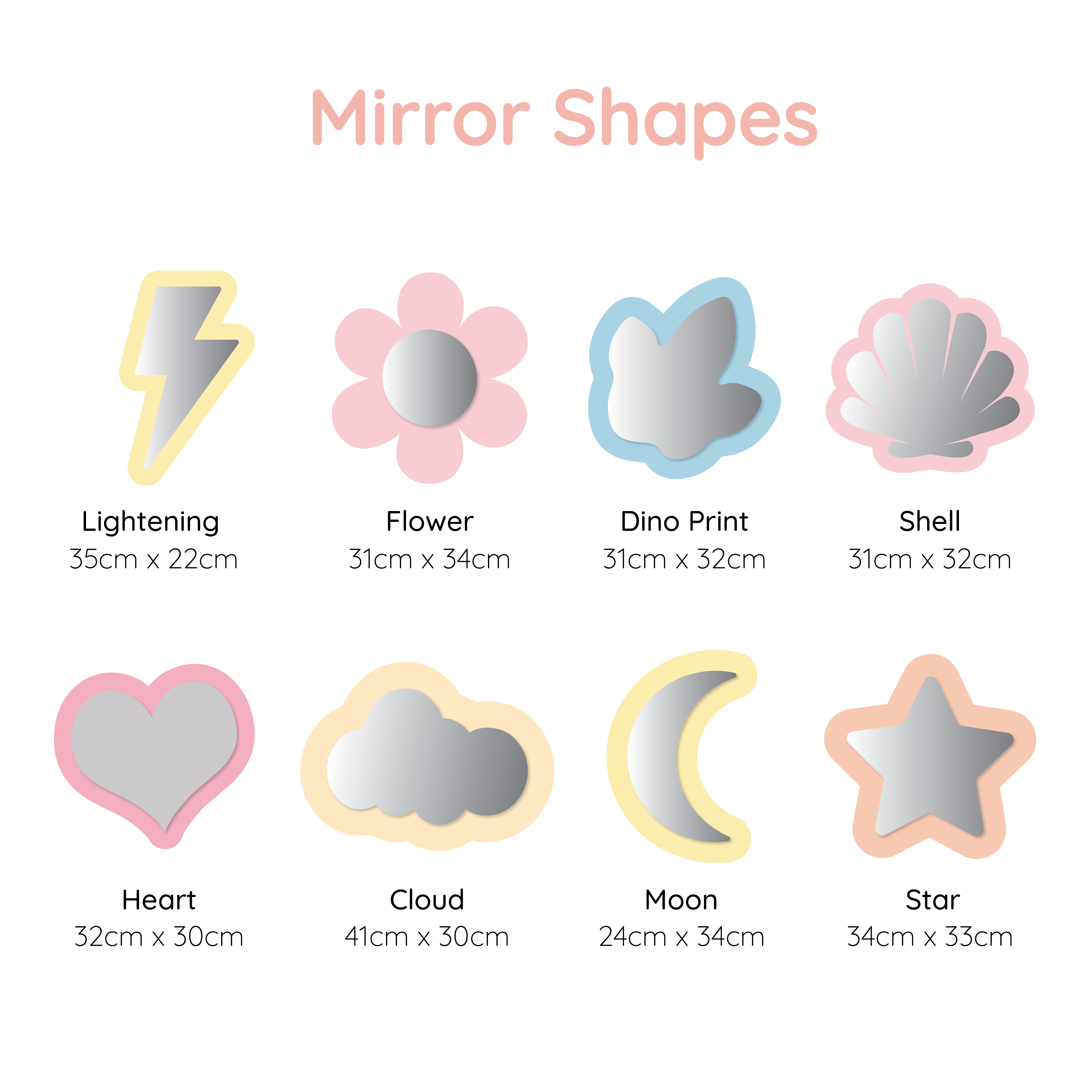 Decorative Acrylic Mirror Shapes – Letterly UK