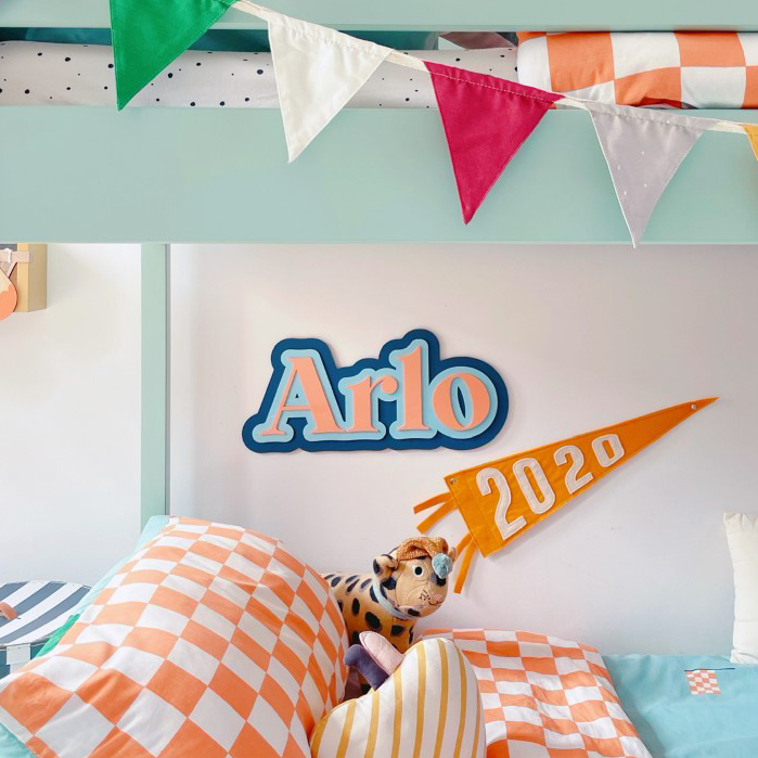 Retro Triple Layer Name Sign – Letterly UK